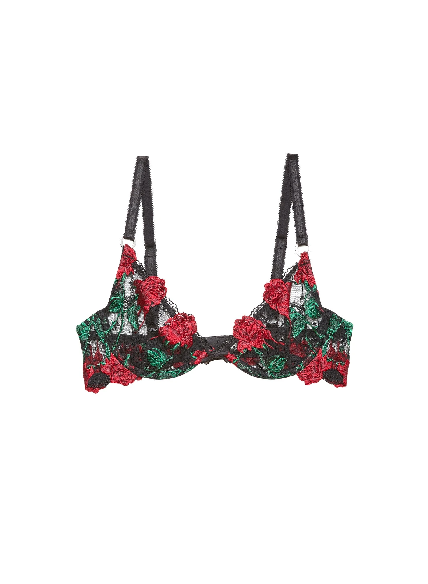 Fleur Du Mal Vampire Rose Embroidery Demi Bra 5 Fleur Du Mal Vampire Rose Embroidery Demi Bra - Image 3