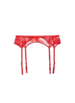 Fleur Du Mal Bouquet Lace Garter Belt -Luxury Bra Store BouquetLaceGarterBeltRouge