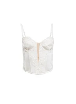 Fleur Du Mal Daphne Silk Bustier -Luxury Bra Store Daphne Silk Bustier Flat
