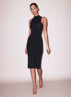 Fleur Du Mal Sleek Jersey Knot Dress 16 Fleur Du Mal Sleek Jersey Knot Dress -Luxury Bra Store FDM 012424 11326 full