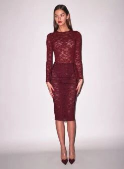 Fleur Du Mal Le Stretch Lace Long Sleeve Bodysuit -Luxury Bra Store FDM 012724 18834full