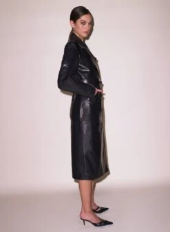 Fleur Du Mal Moto Leather Trench Coat 16 Fleur Du Mal Moto Leather Trench Coat -Luxury Bra Store FDM 020524 11690 2 full