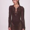 Fleur Du Mal Lace Pointelle Long Sleeve Dress 2 Fleur Du Mal Lace Pointelle Long Sleeve Dress -Luxury Bra Store FDM 020524 9228 full