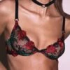 Fleur Du Mal Vampire Rose Embroidery Demi Bra -Luxury Bra Store FDM 040524 21302 2 full