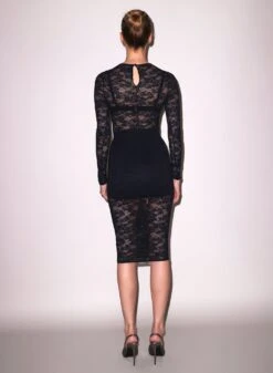 Fleur Du Mal Le Stretch Lace Long Sleeve Dress 15 Fleur Du Mal Le Stretch Lace Long Sleeve Dress -Luxury Bra Store FDM 050525 18783 full
