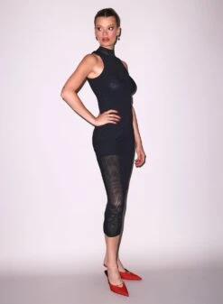 Fleur Du Mal Lace Pointelle Midi Racer Dress -Luxury Bra Store FDM 050525 21658full