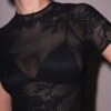 Fleur Du Mal Lace Pointelle Tee 1 Fleur Du Mal Lace Pointelle Tee -Luxury Bra Store FDM 051624 39731full