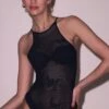 Fleur Du Mal Lace Pointelle Racer Bodysuit 1 Fleur Du Mal Lace Pointelle Racer Bodysuit -Luxury Bra Store FDM 051624 40902 full