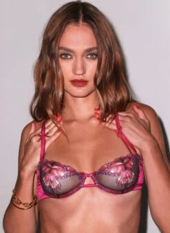 Fleur Du Mal Butterfly Embroidery Balconette Bra