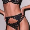 Fleur Du Mal Lily Embroidery Garter Belt -Luxury Bra Store FDM 071025 29928 full