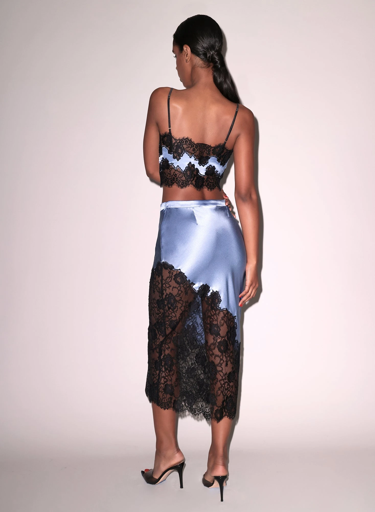 Fleur Du Mal Silk & Lace Scallop Midi Skirt 6 Fleur Du Mal Silk & Lace Scallop Midi Skirt - Image 4