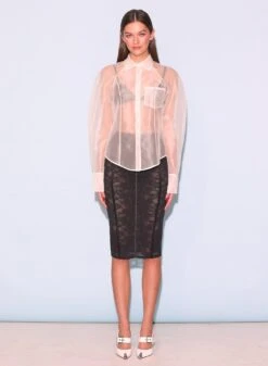 Fleur Du Mal Silk Organza Button Down