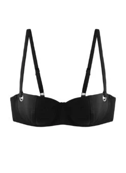 Fleur Du Mal Grommet Balconette Bikini Top -Luxury Bra Store SW0066 BLACK web