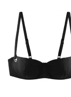 Fleur Du Mal Grommet Balconette Bikini Top -Luxury Bra Store SW0066 BLACK web crop