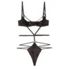 Fleur Du Mal Strappy Bondage Underwire Bodysuit -Luxury Bra Store StrappyBondageBlack