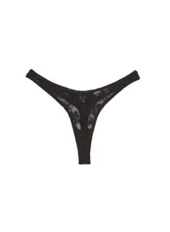 Fleur Du Mal Le Stretch Lace Thong 12 Fleur Du Mal Le Stretch Lace Thong -Luxury Bra Store blackthongflat1