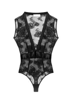 Fleur Du Mal Bouquet Lace Deep V Bodysuit