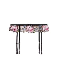 Fleur Du Mal Fidelia Embroidery Garter Belt 11 Fleur Du Mal Fidelia Embroidery Garter Belt -Luxury Bra Store fideliagarterflat