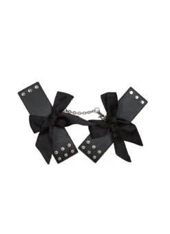 Fleur Du Mal Leather Cuffs With Silk Bows