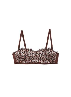 Fleur Du Mal Leopard Embroidery Boned Bralette 11 Fleur Du Mal Leopard Embroidery Boned Bralette -Luxury Bra Store leopard bralette flat