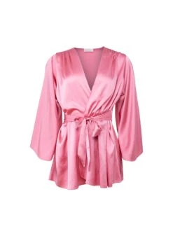 Fleur Du Mal Angel Sleeve Robe 11 Fleur Du Mal Angel Sleeve Robe -Luxury Bra Store pinkangelsleeveflat